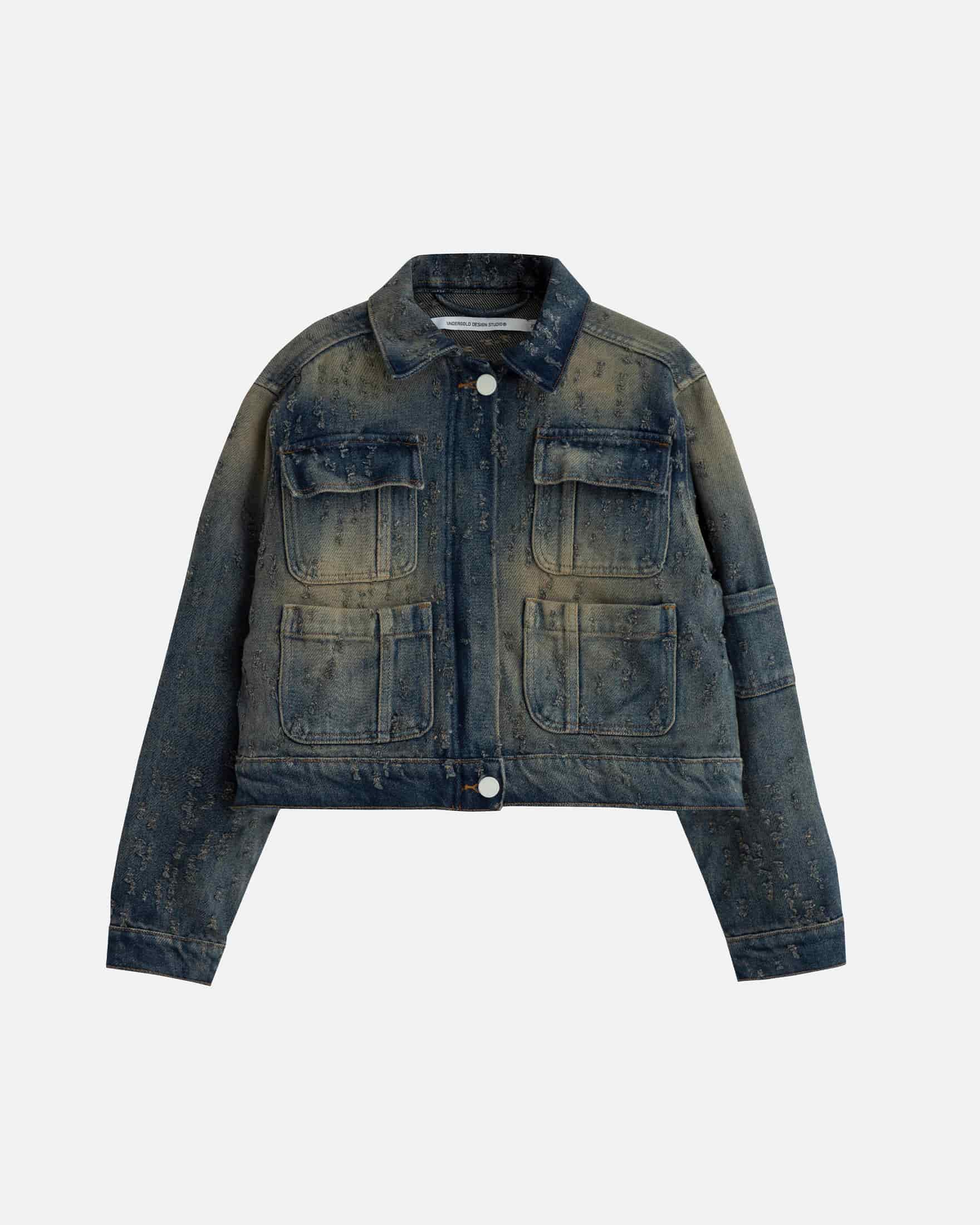 W Agnus Dei Undrgld Ripped Jacket Dirty Blue - miniatura 1