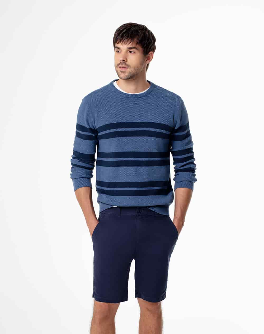 Bermuda regular drill algodón azul hombre - miniatura 1