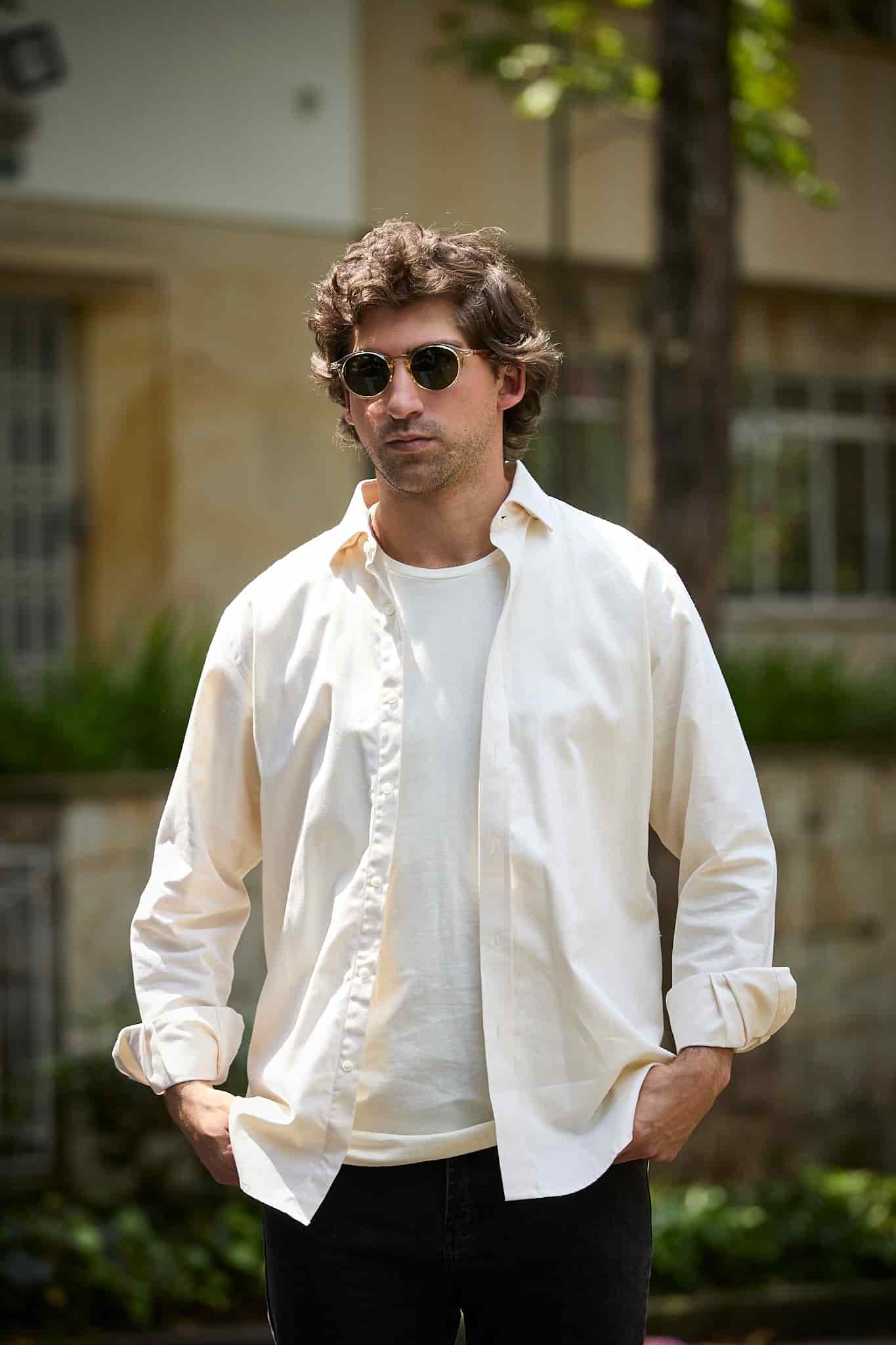 Camisa Hombre Oxford Amarilla - miniatura 3