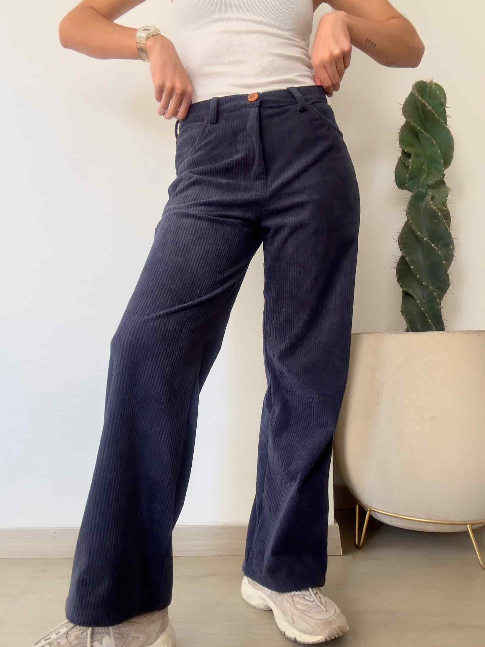 Pantalones Pana Azul Oscuro - miniatura 5