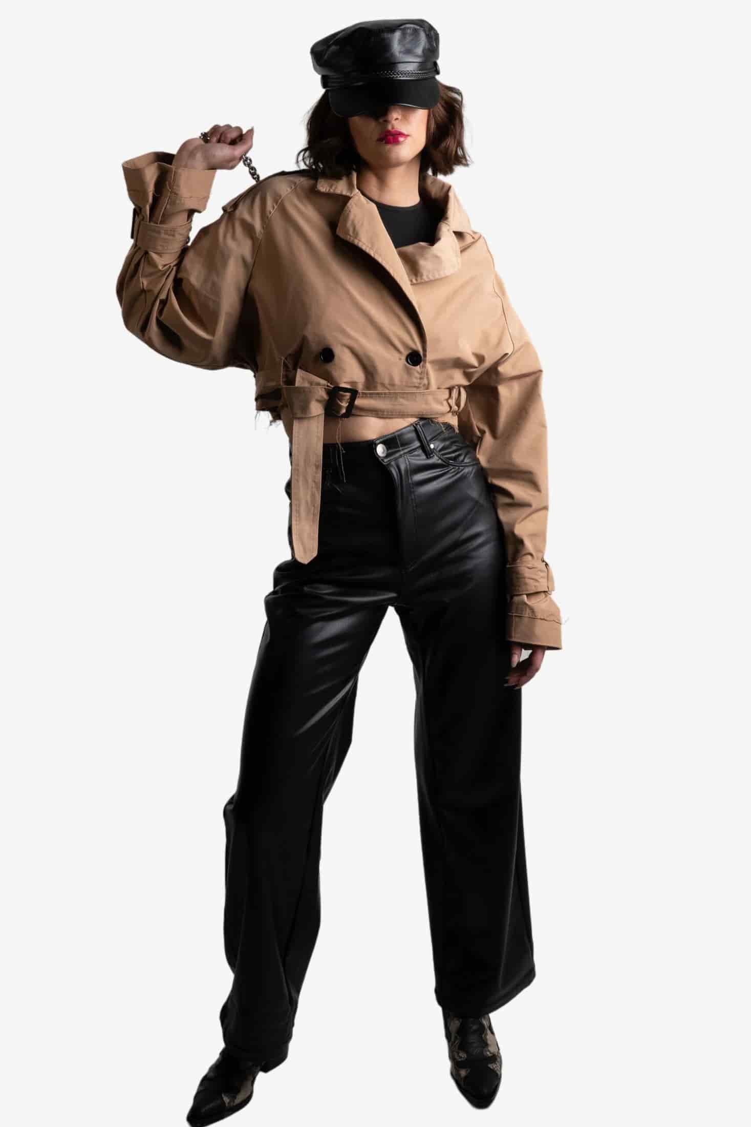 Gabardina Corta Camel - miniatura 2