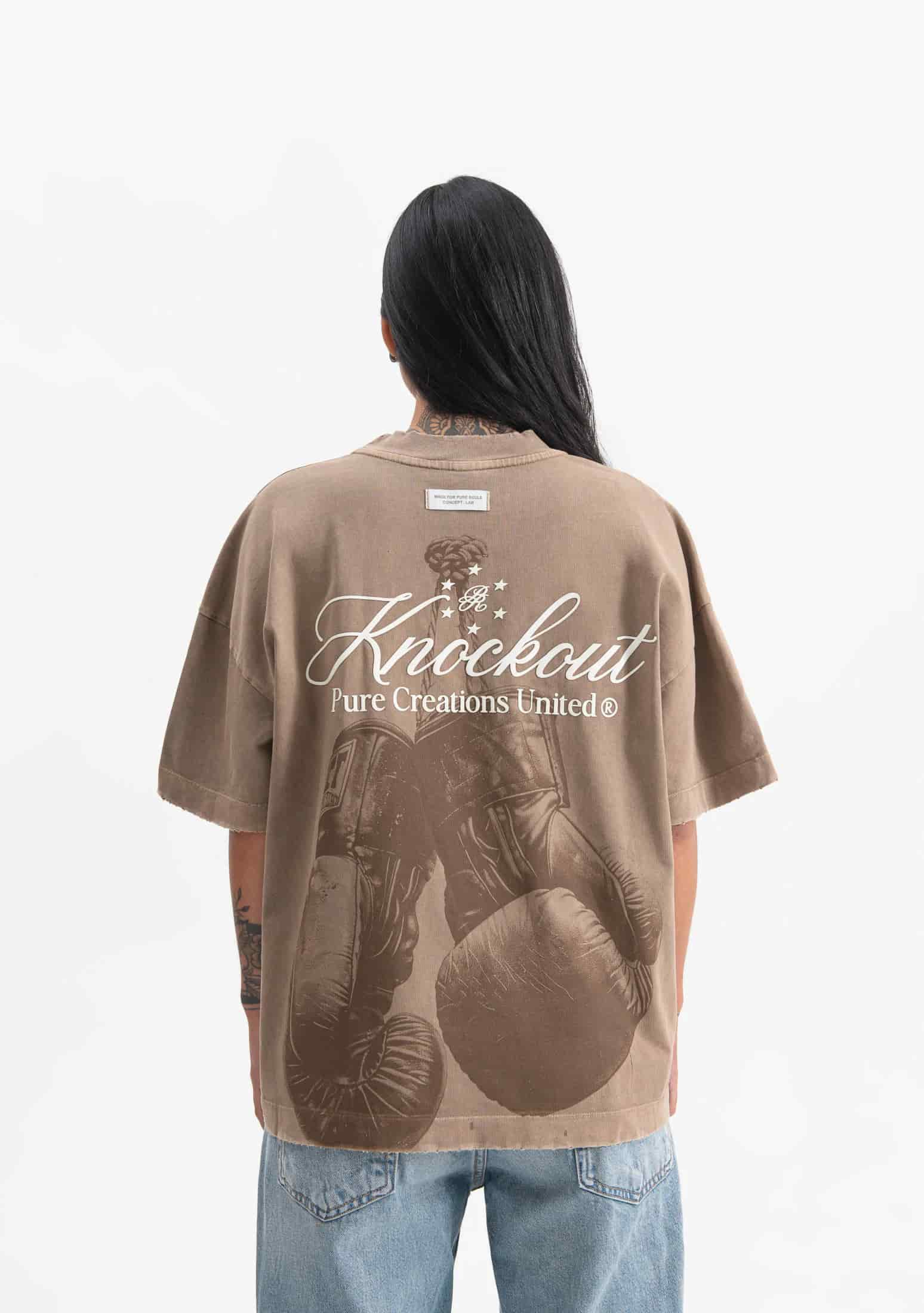 knockout brown gloves T-shirt - miniatura 4