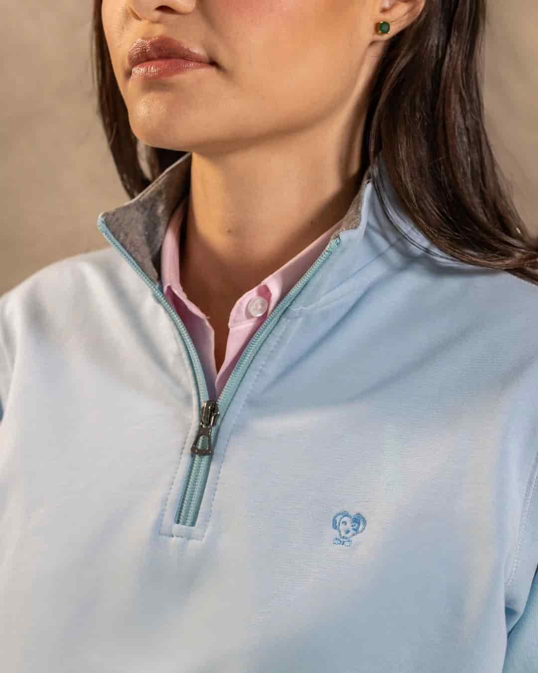 Halfzip Paris Antimanchas De Mujer Azul Celeste - miniatura 1