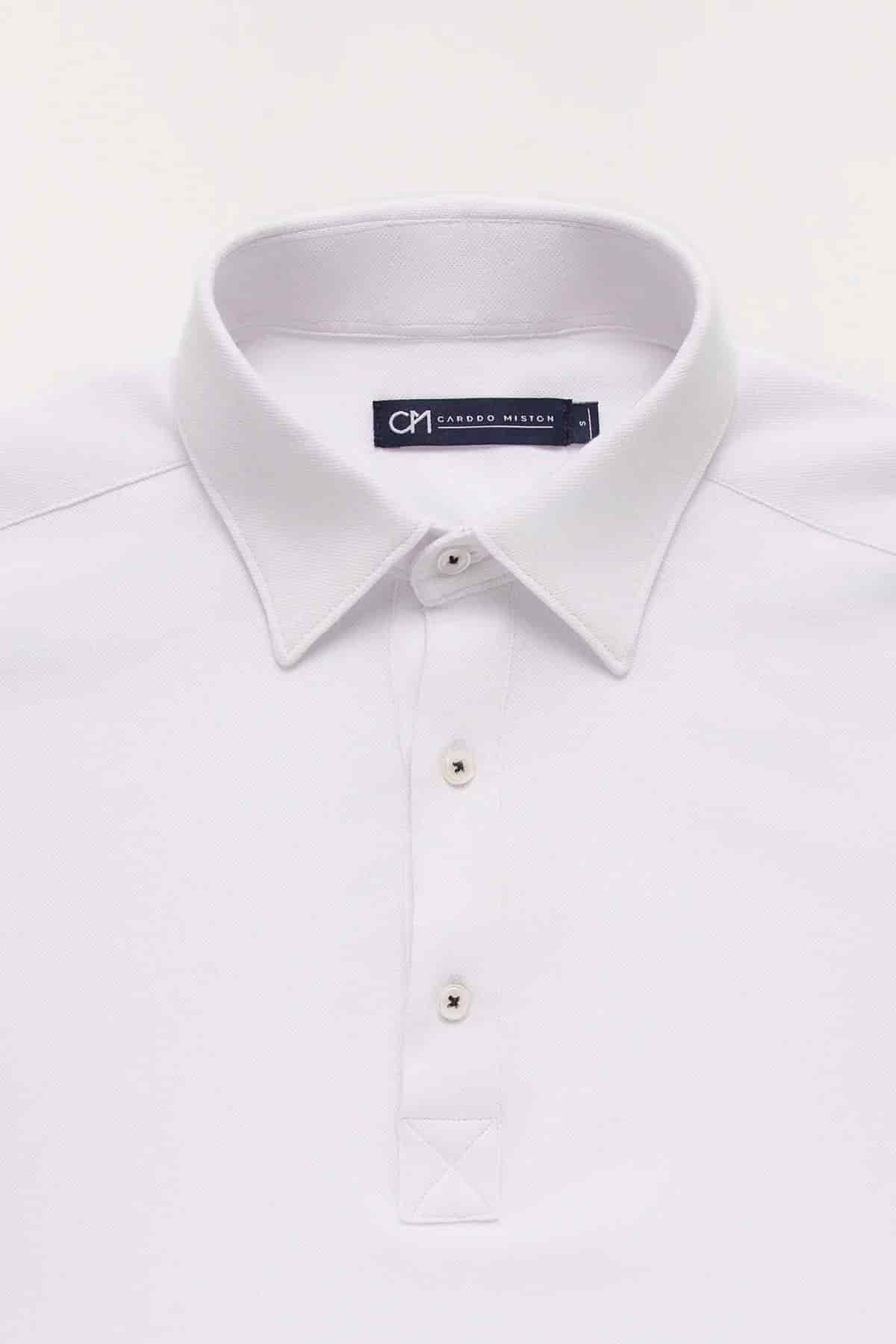 Camisa Piqué Polera Algodón Blanco - miniatura 2