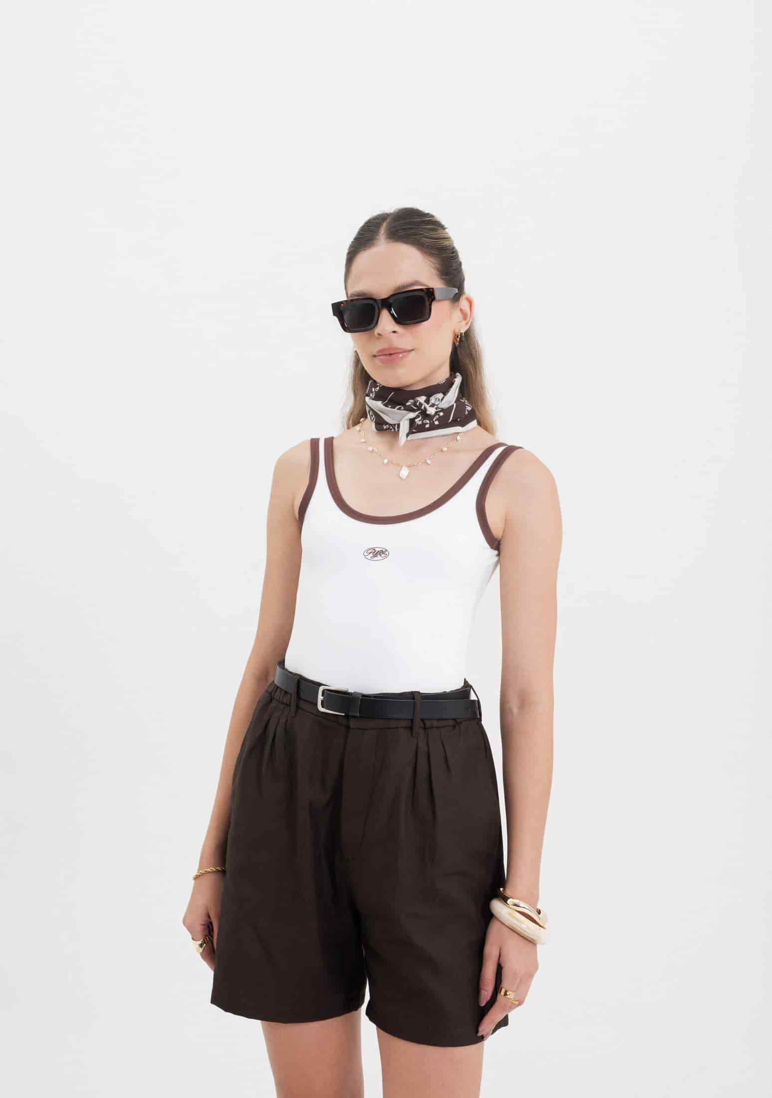 Across The Lines Ivory Tank Top - miniatura 2