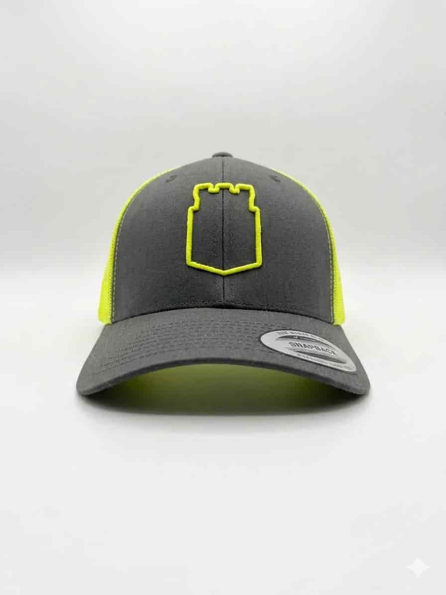 GORRA GRIS MALLA VERDE LIMON - miniatura 1
