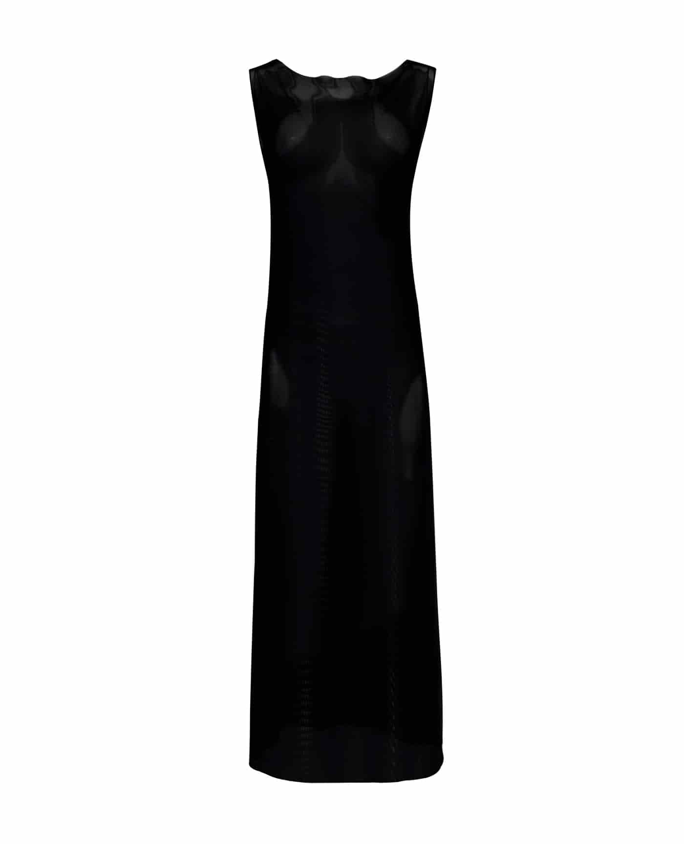Vestido largo preto - miniatura 1