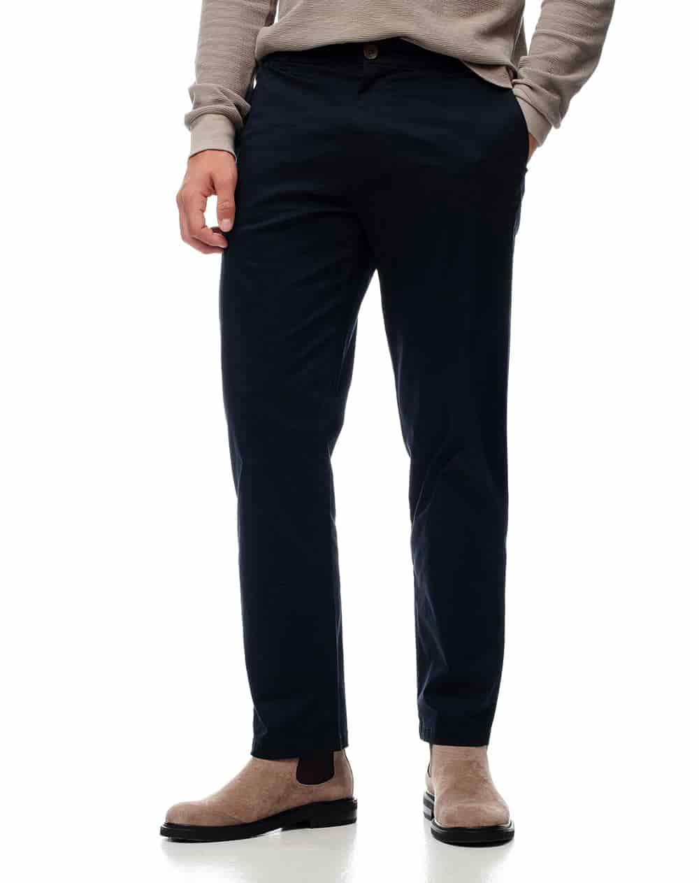 Pantalón regular tiro medio azul hombre - miniatura 3