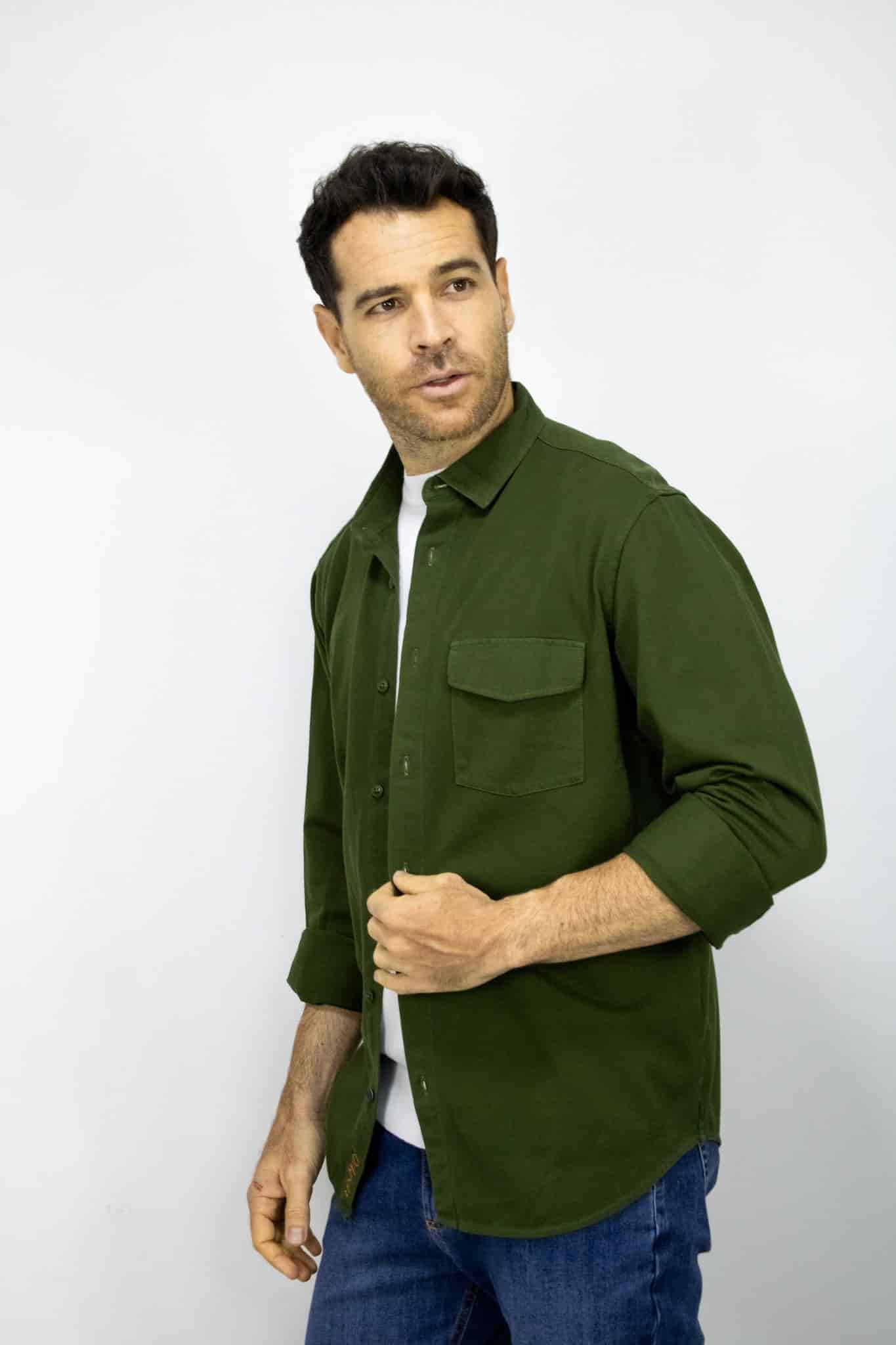 SOBRECAMISA  MANGA LARGA VERDE PARA HOMBRE - miniatura 2