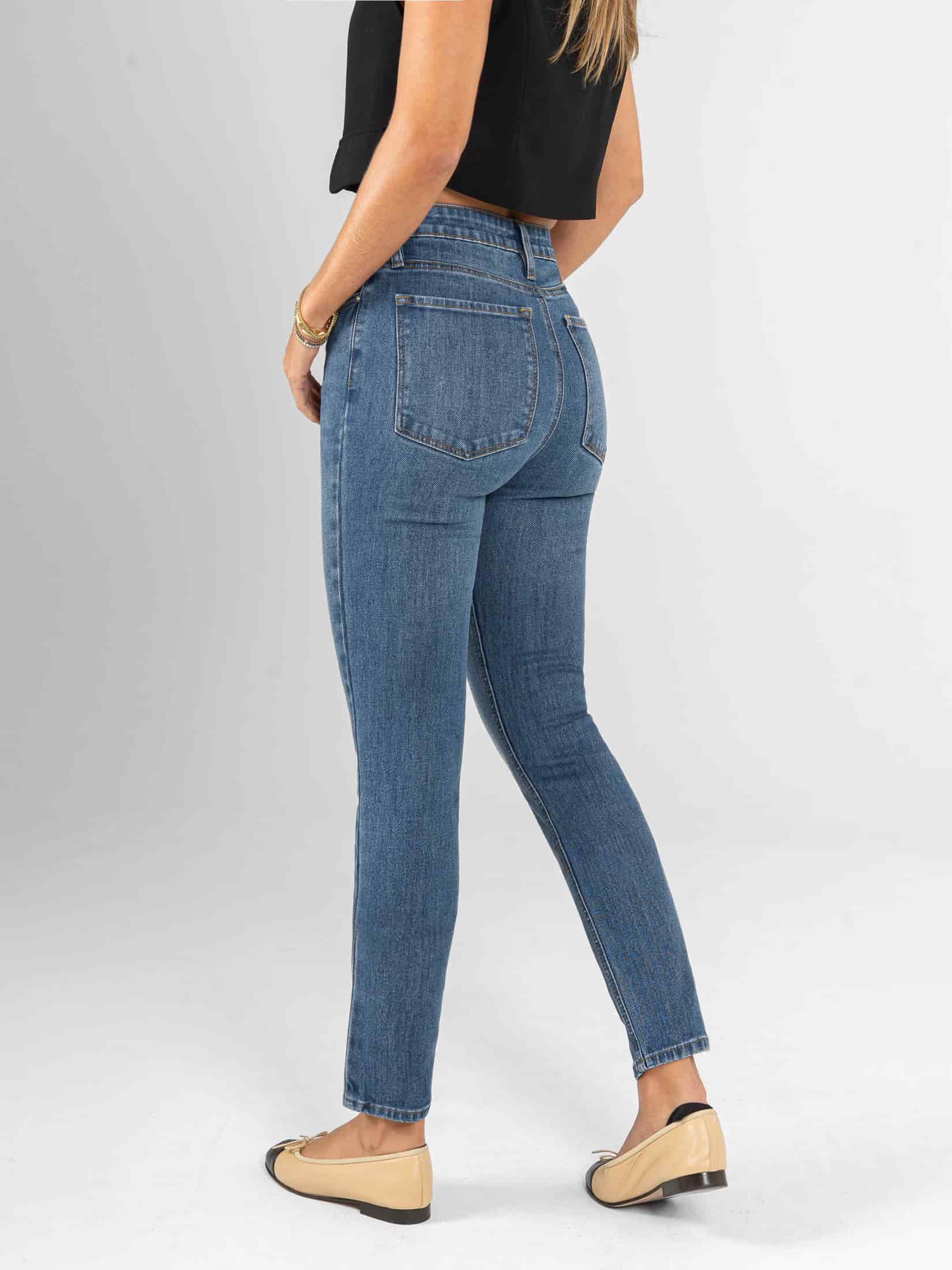 Ref: 066354 Jean Skinny stretch, tiro alto, tono azul medio - miniatura 2
