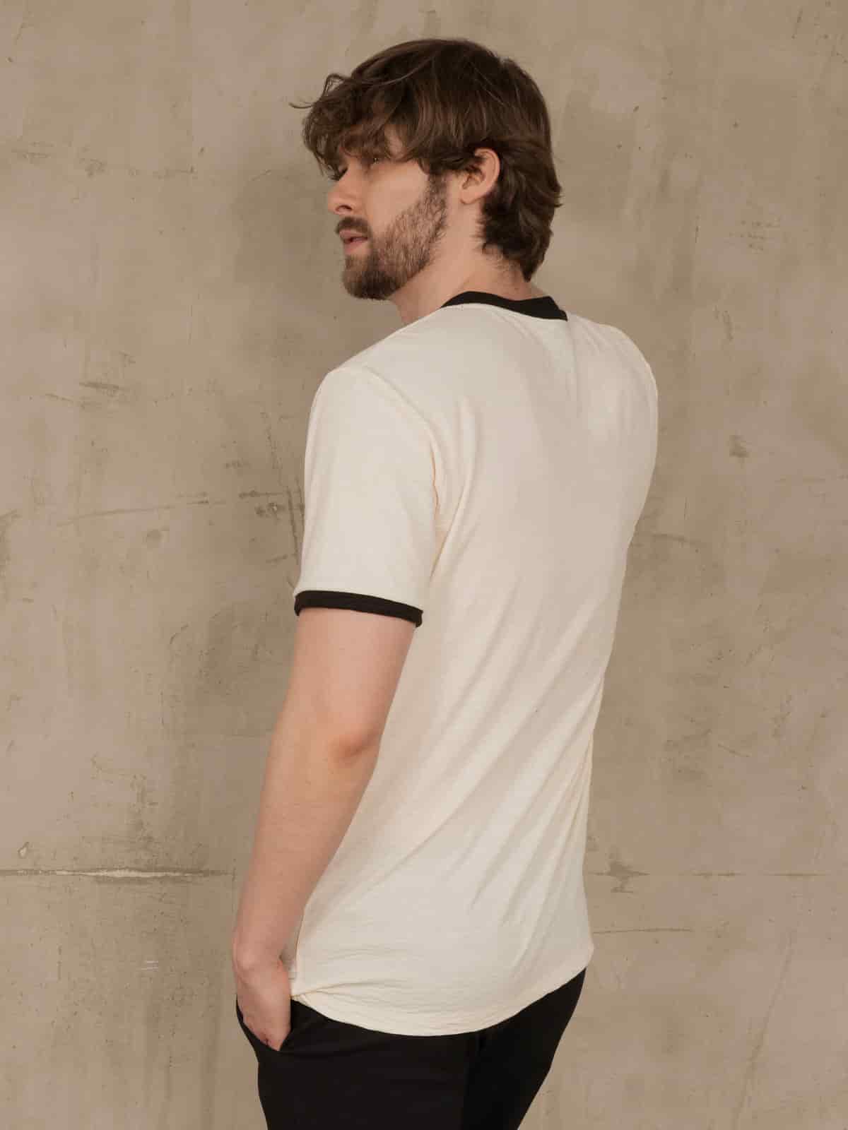 Camiseta hombre slim iza crema - miniatura 4