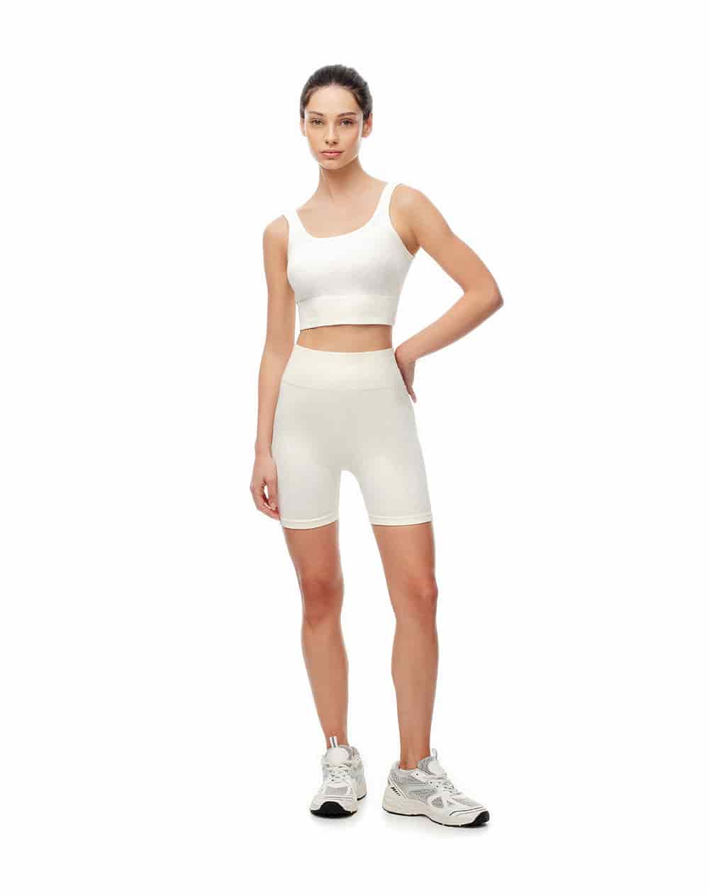 Crop top deportivo mujer seamless blanco - miniatura 3