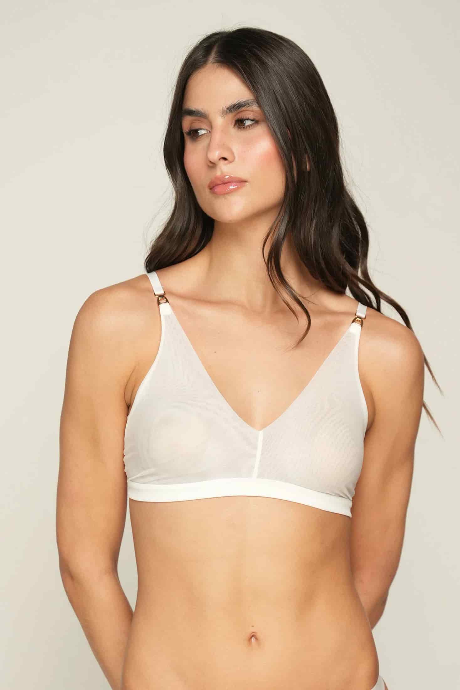 BRALETTE ELLIPSE EN TUL INVISIBLE ULTRA COMODO ALMA LIMPIA CRUDO - miniatura 1