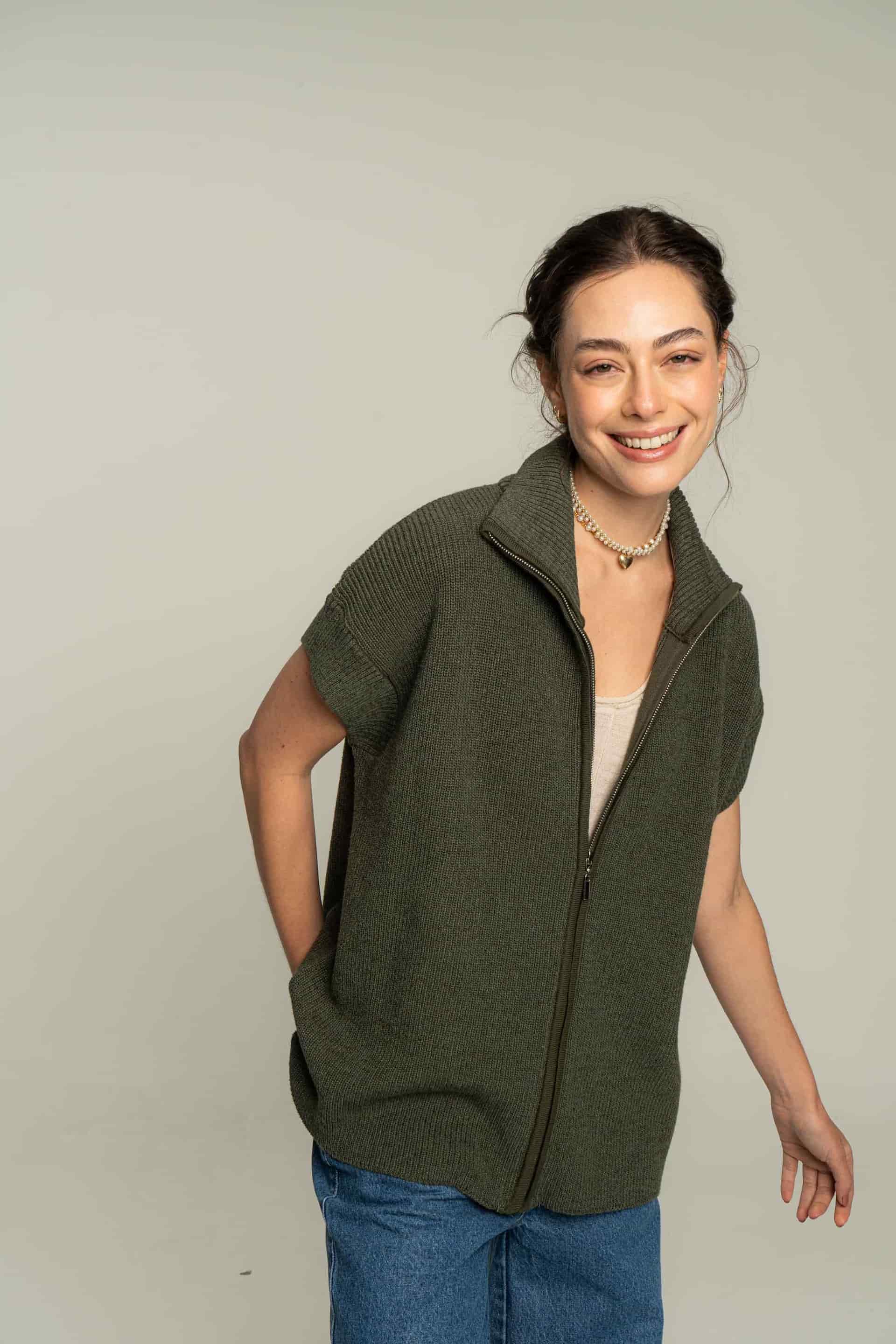 Chaleco zipper - verde - miniatura 4