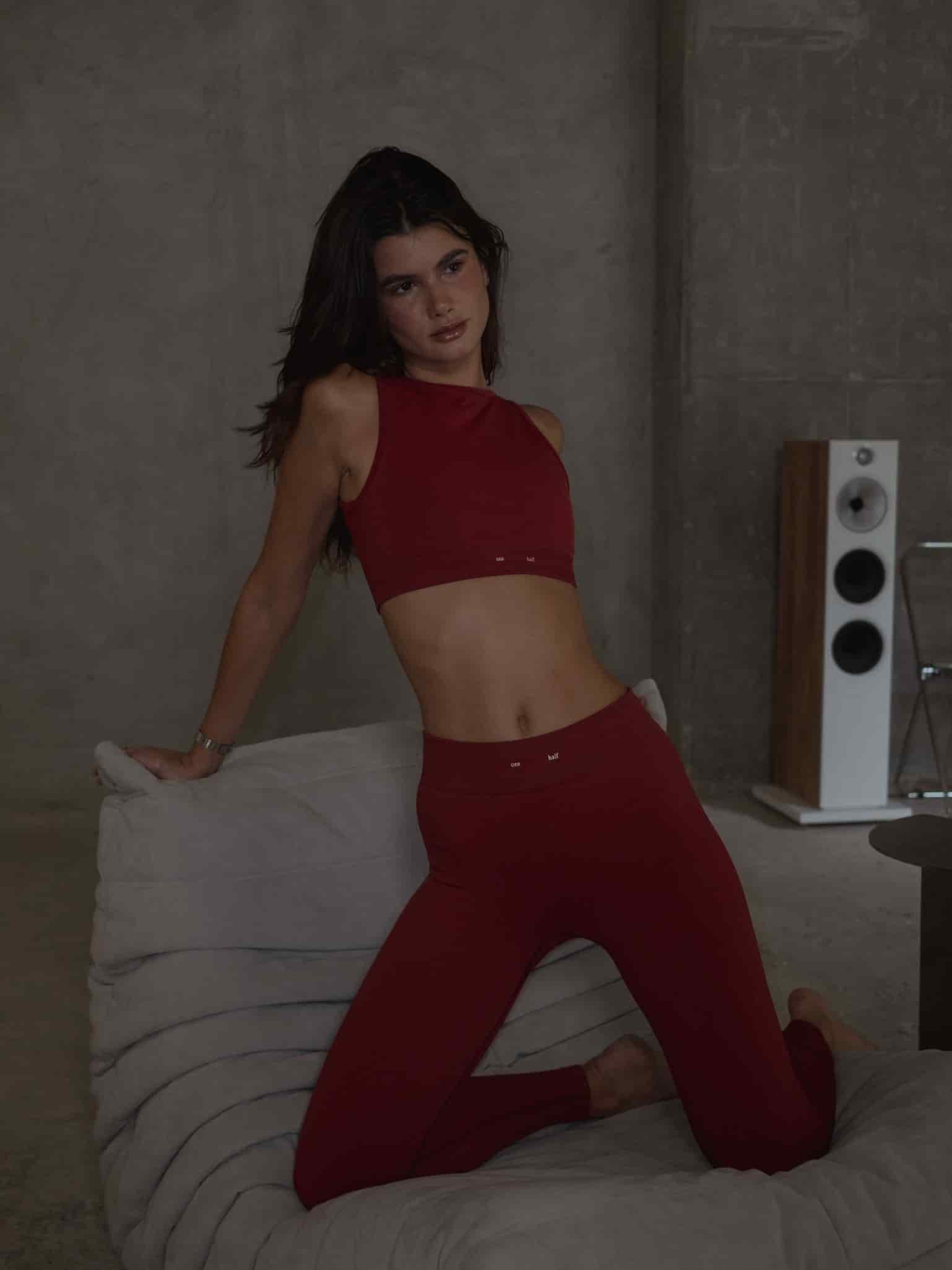 WIRED LINES SEAMLESS LEGGINGS - RED UNDERTONE - miniatura 2