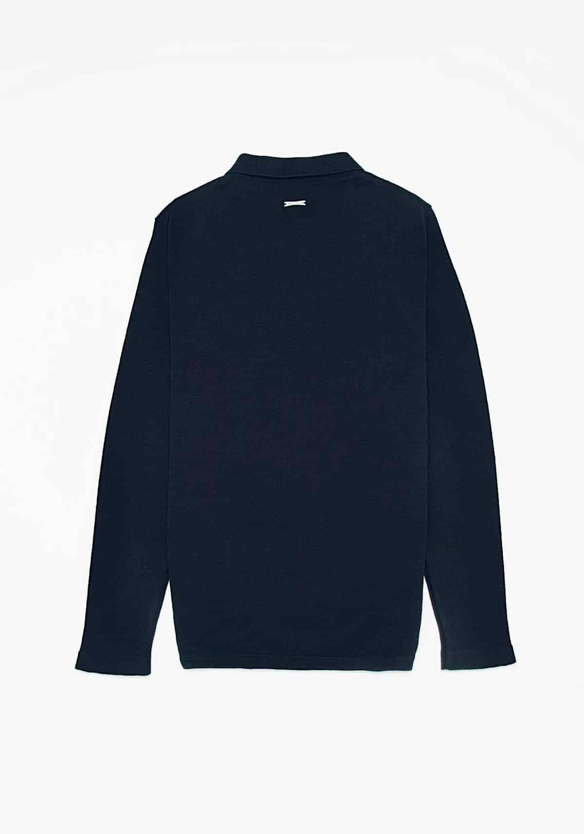 Saco Camisero Half Zip Algodón Azul Oscuro - miniatura 4