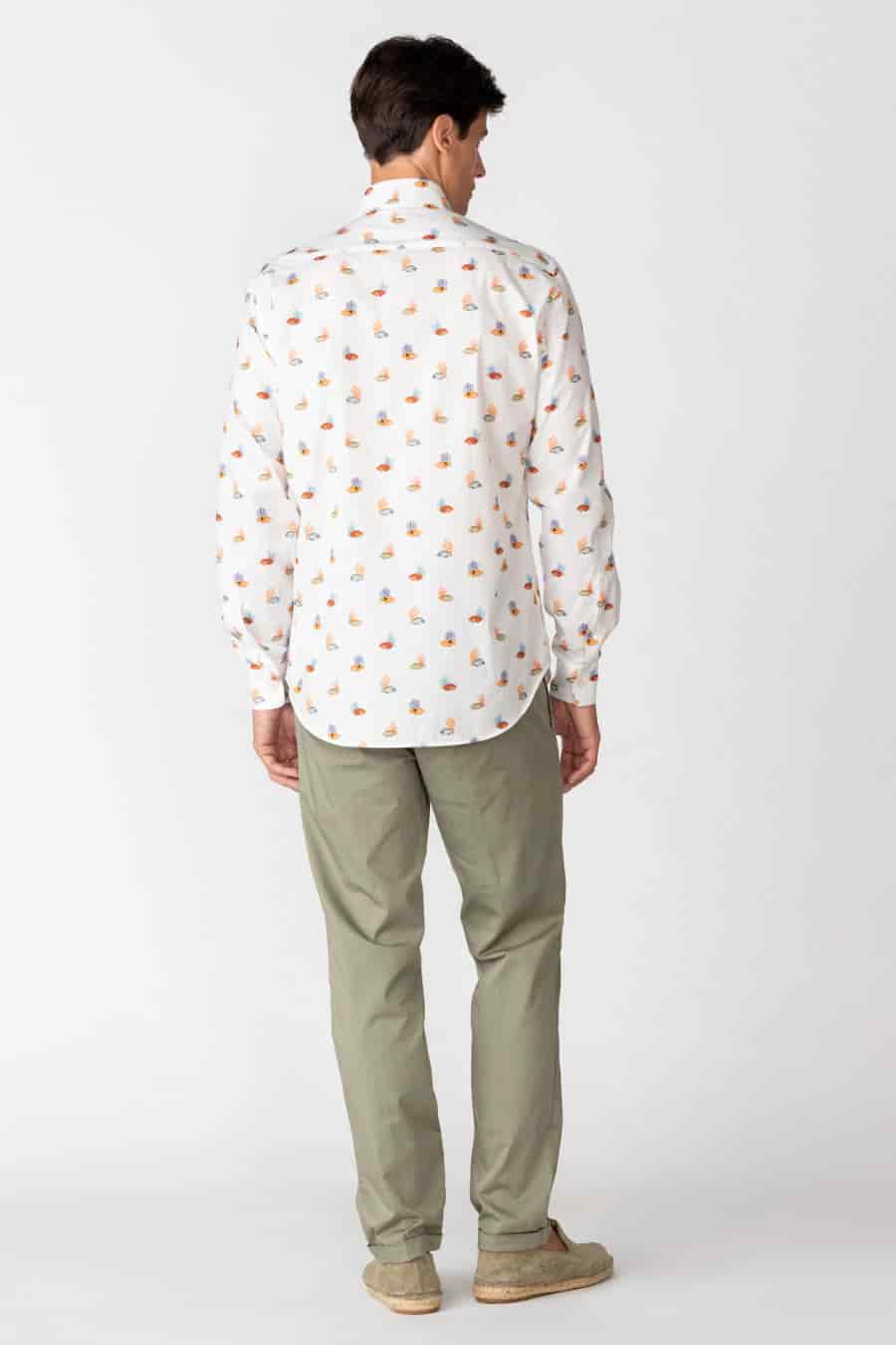 Men's cotton shirt white vanicoro - miniatura 3