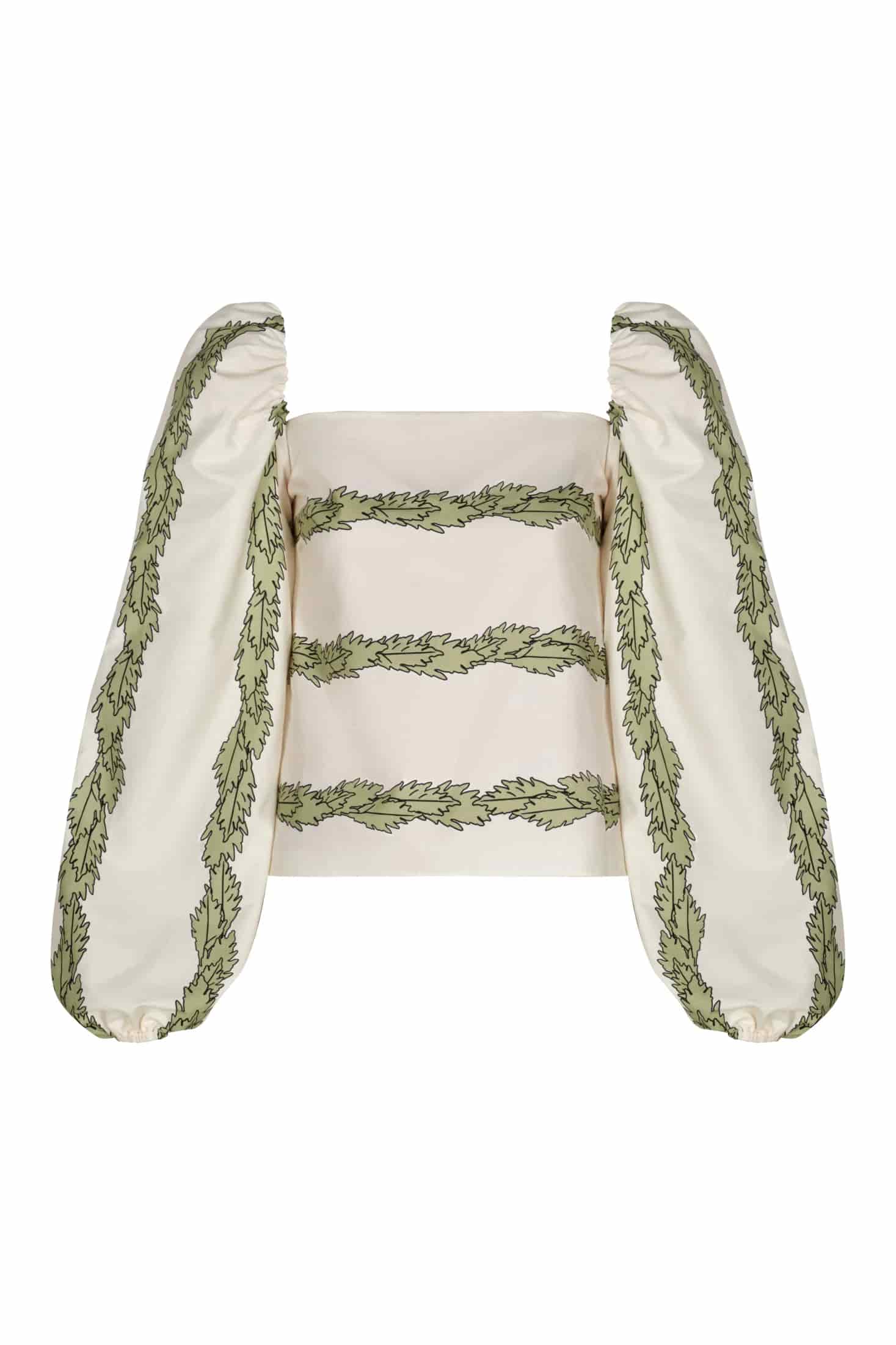 Celia Cotton Blouse / Ivory Striped Helechos - miniatura 3