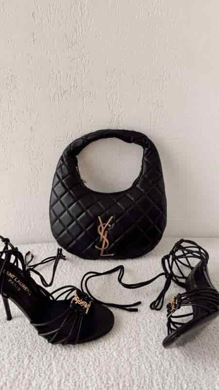 TACONES YSL MALLA NEGRO - miniatura 1