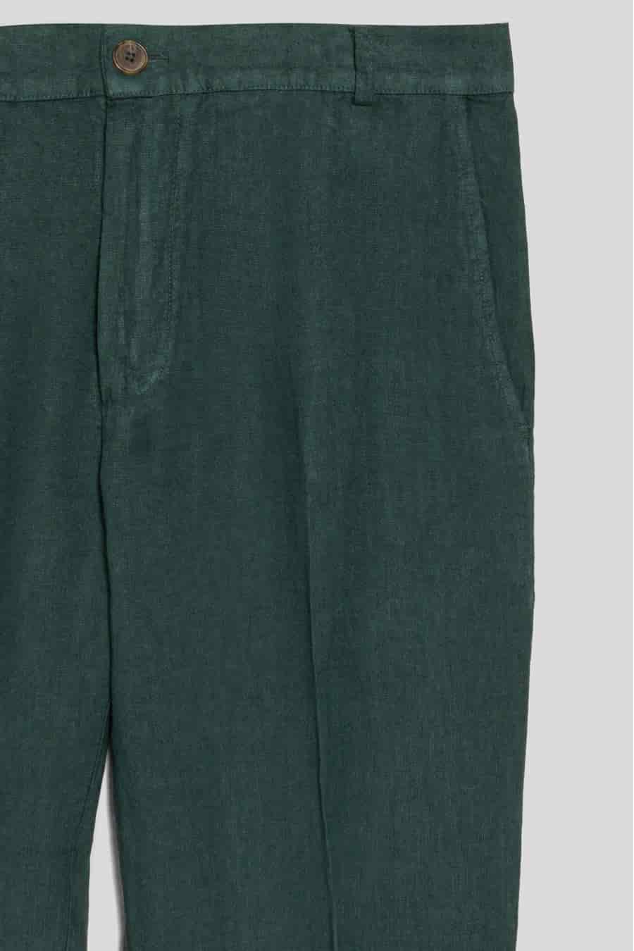 Men's linen pants dark green donato - miniatura 2