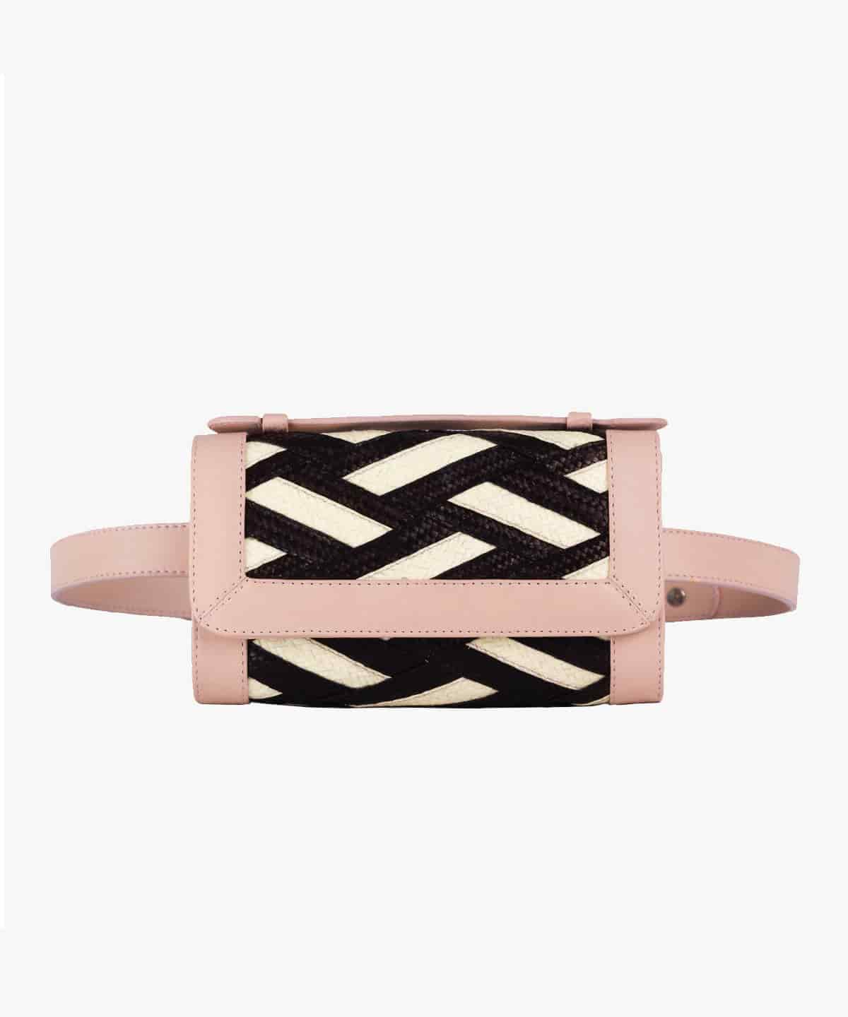 Zenu Belt Bag in Raffia and Leather - miniatura 1