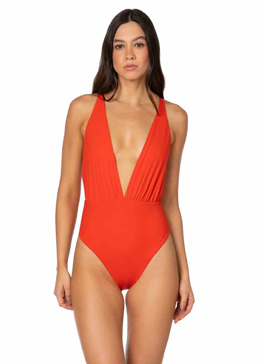 Maaji Red Camelia Safri Plunge One Piece - miniatura 1