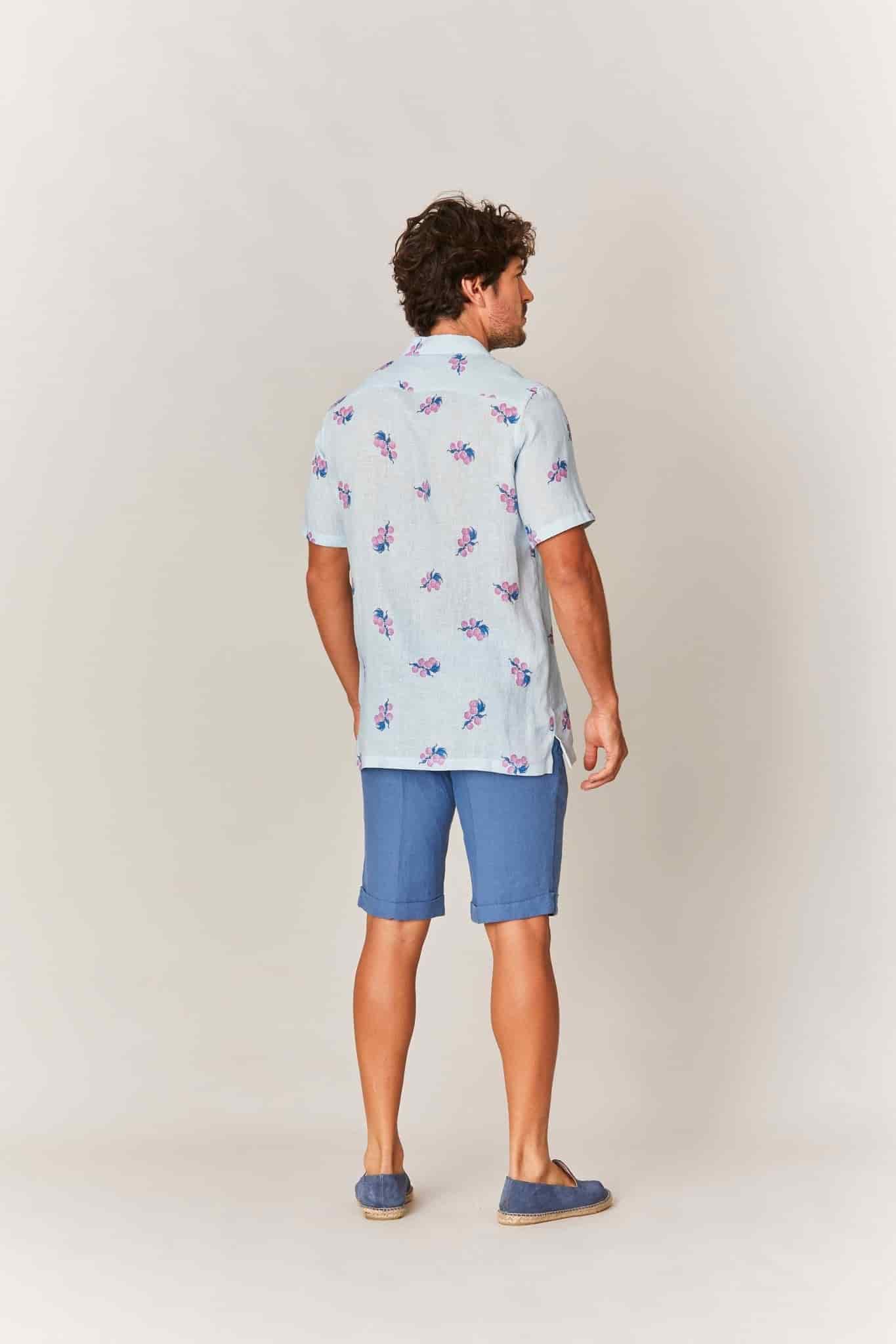 Men's linen shirt pink arezzo - miniatura 4