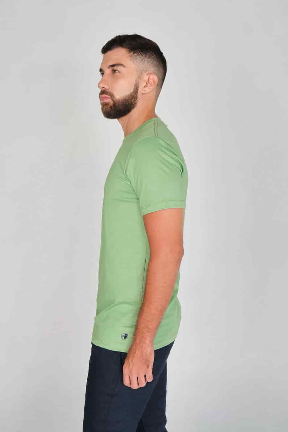 T-shirt Slim Fit 100% Algodón Verde Claro - miniatura 8