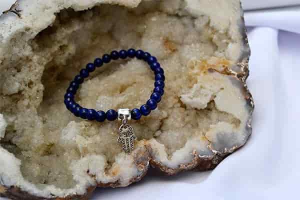 Pulsera Lapislázuli dije mano hamsa mini - miniatura 3