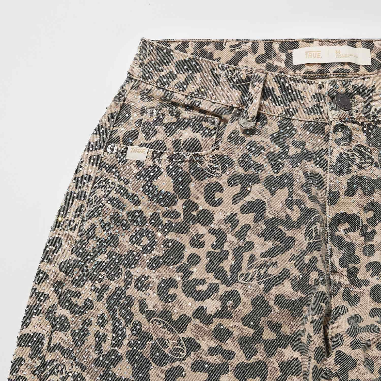 Leopard Wide Leg Jeans - Camel - miniatura 11