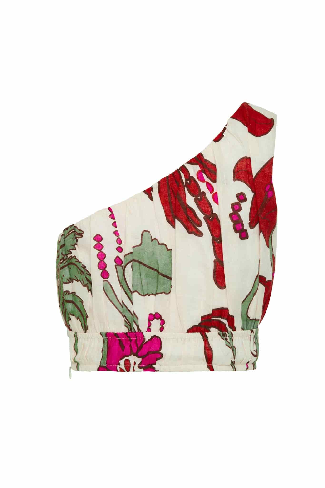 Ornella Linen Top / Fuchsia Garden - miniatura 3