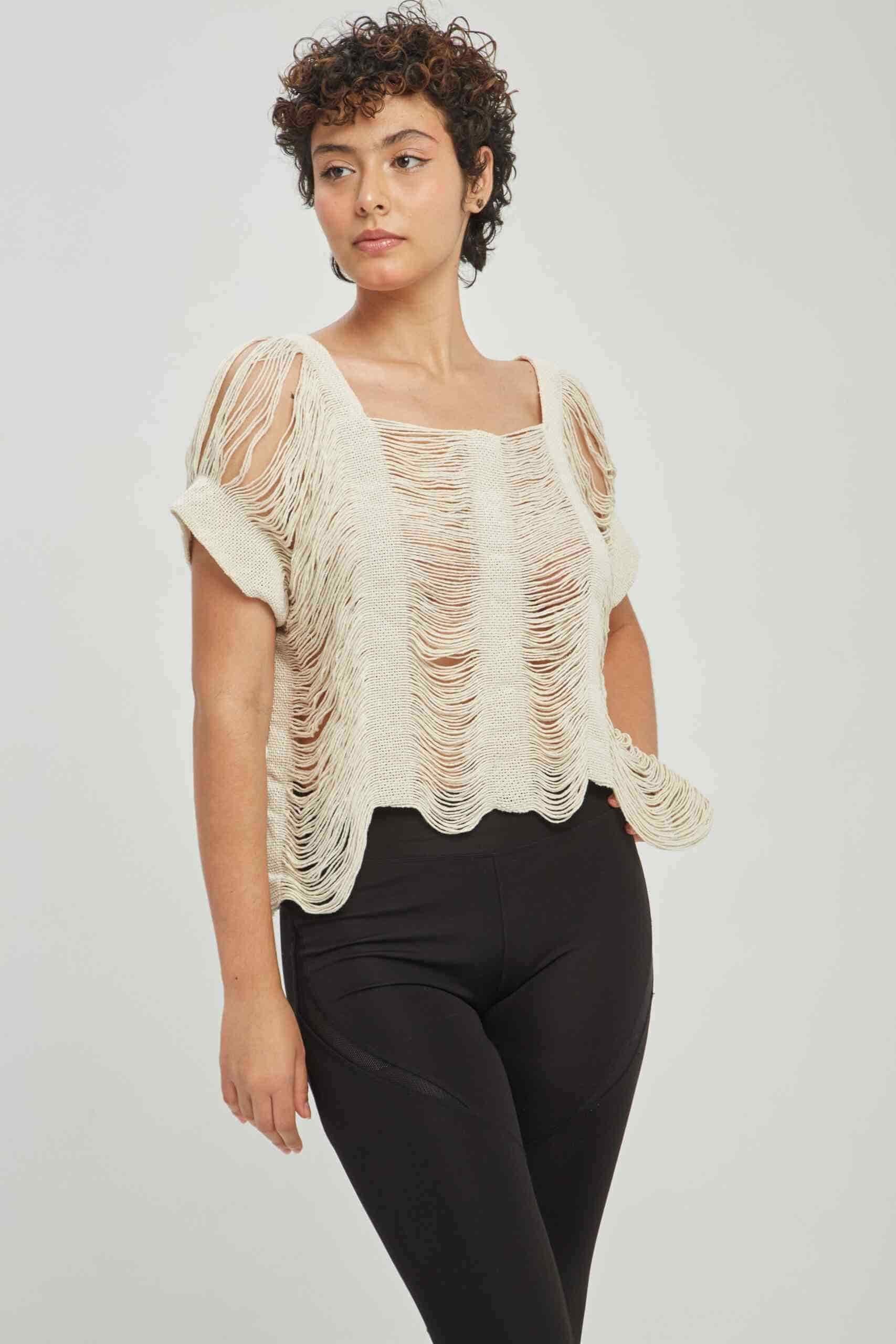 Camisa Entrehilos Cruda - miniatura 1
