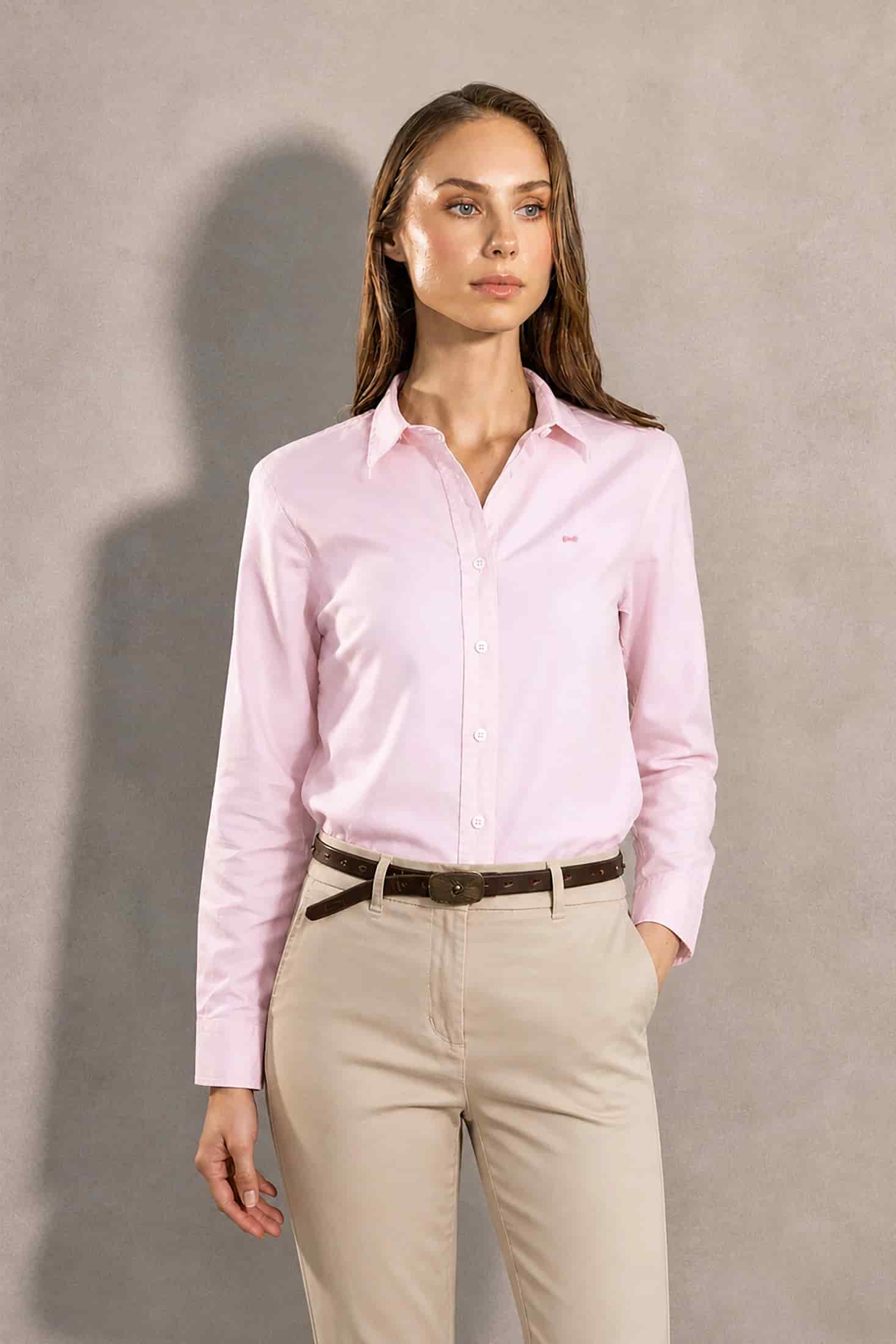 Camisa Antimanchas De Mujer Oxford Light Pink - miniatura 1