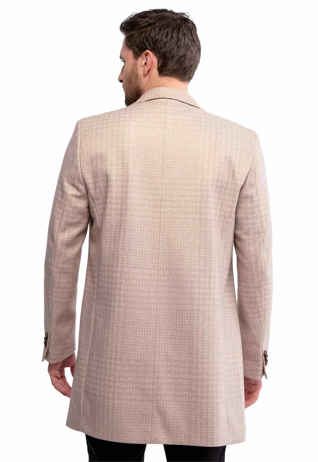 Abrigo estampado camel a cuadros - miniatura 3