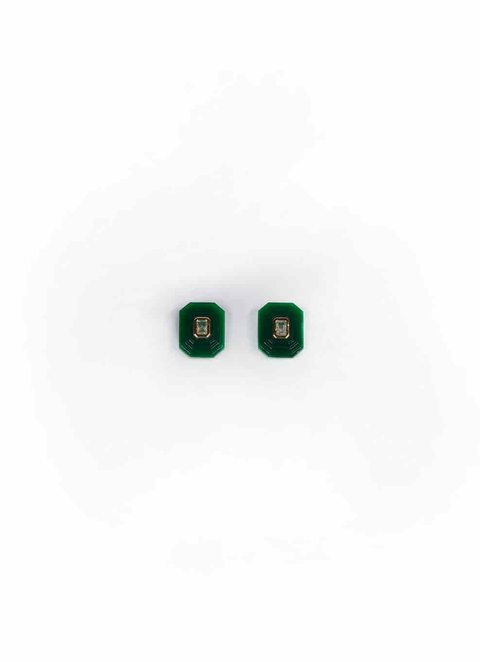 OTTAGONO S - GREEN EARRINGS - miniatura 1