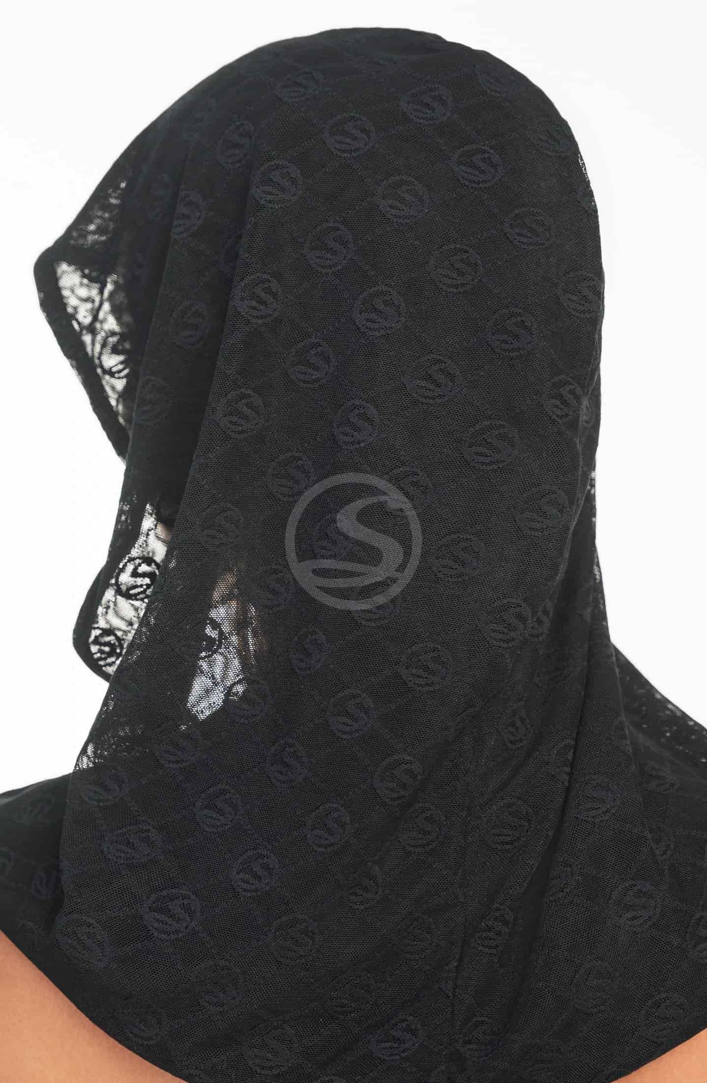 Turbante Oasis Negro Malla en logo Santísimas Ref. S-566 - miniatura 2