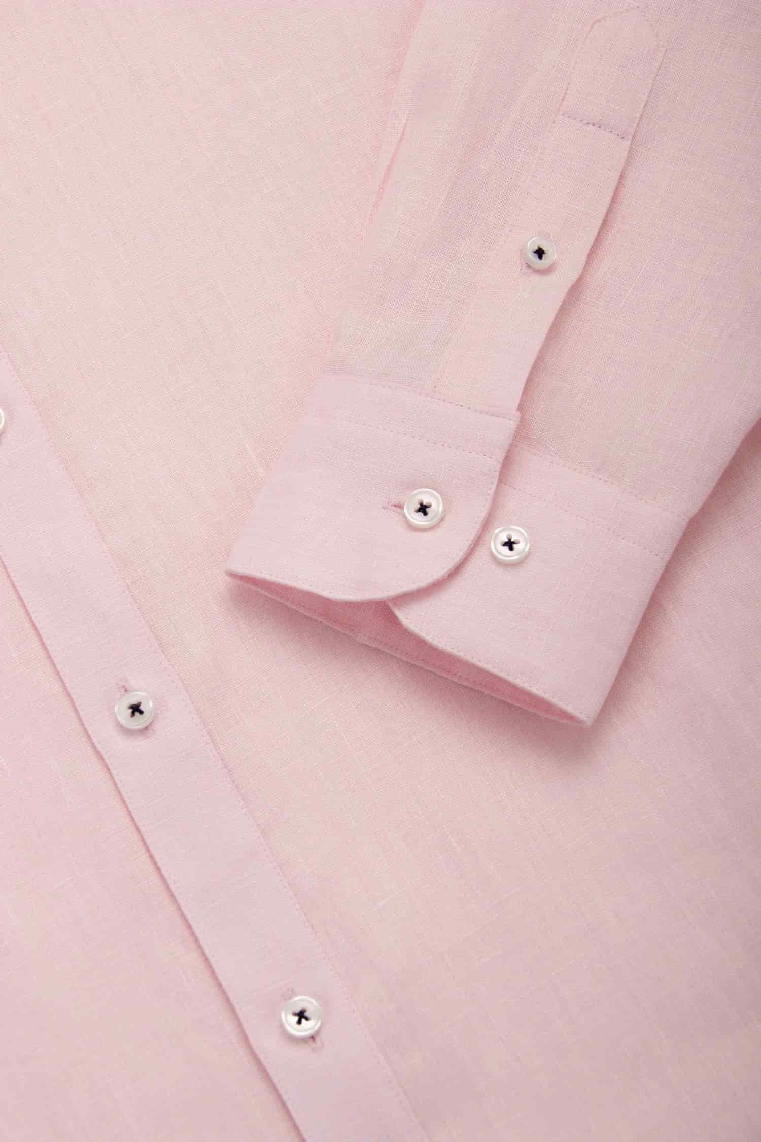 Camisa Cuello Mao Lino Rosa Bebé - miniatura 3