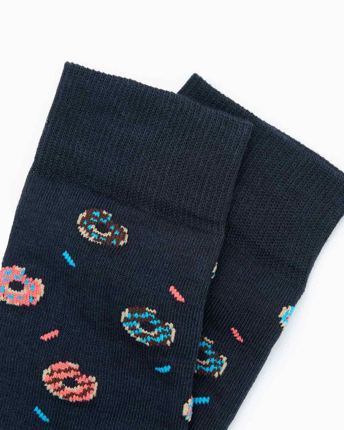 Medias Algodón Estampado Donuts - Fondo Azul - miniatura 2