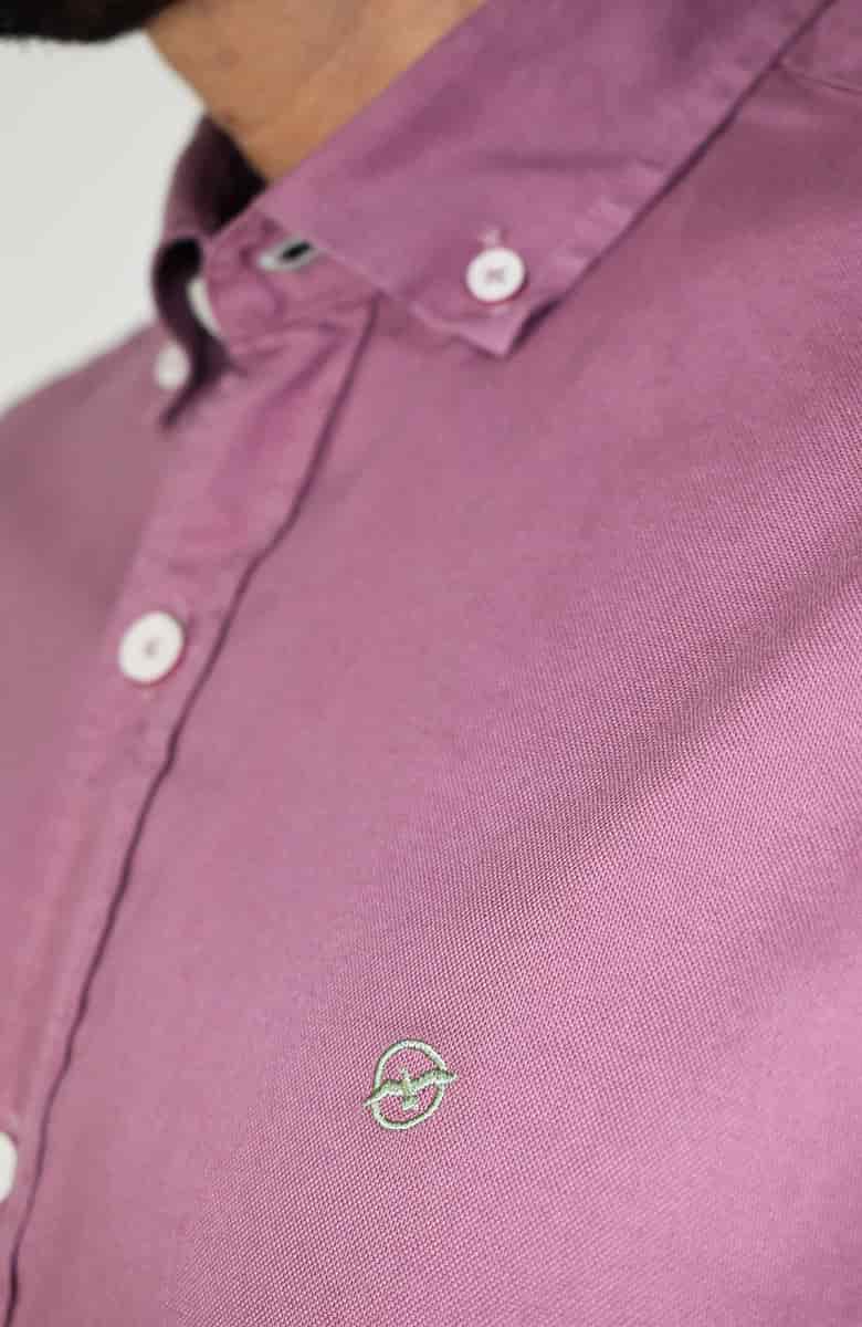 Camisa manga larga Oxford Violeta para Hombre - miniatura 2