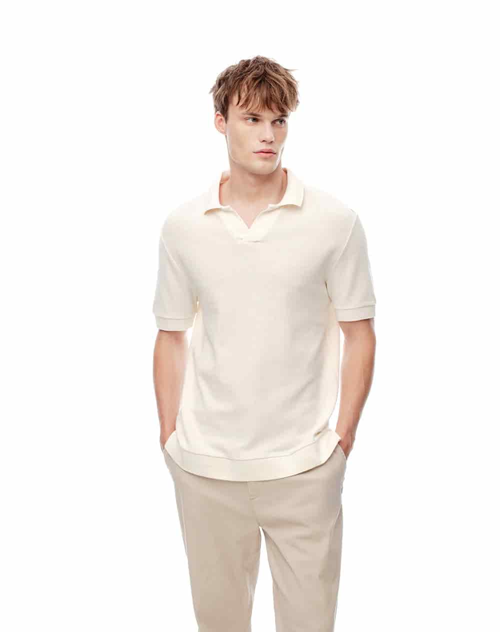 Polo regular algodón vainilla hombre - miniatura 2