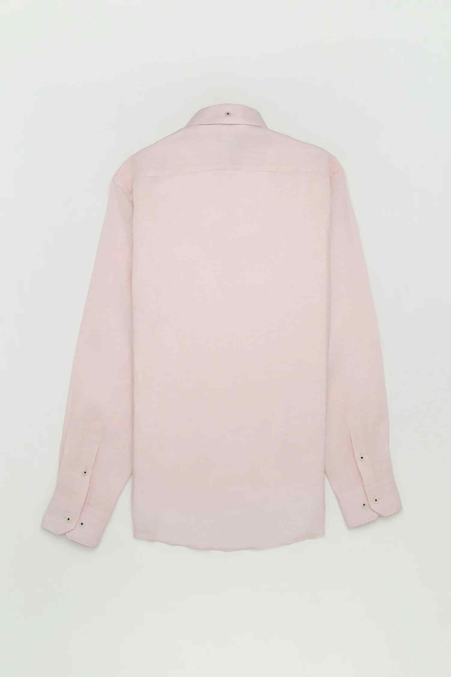 Camisa Button Down Lino Rosa Bebé - miniatura 4