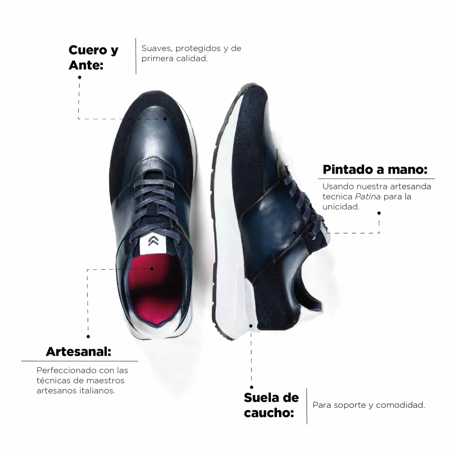 Sneaker Arezzo Azul - Blanco - miniatura 3