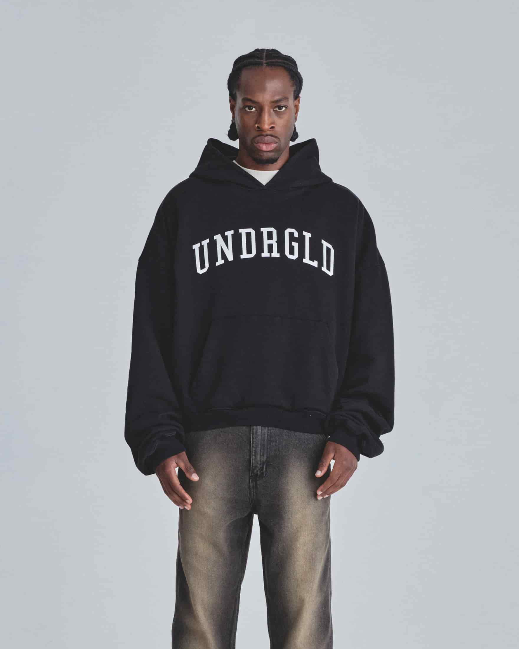 Hoodie Line Varsity UNDRGLD Boxy Fit Black - miniatura 2