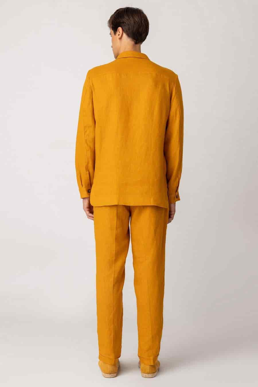 Men's linen jacket yellow battista - miniatura 2