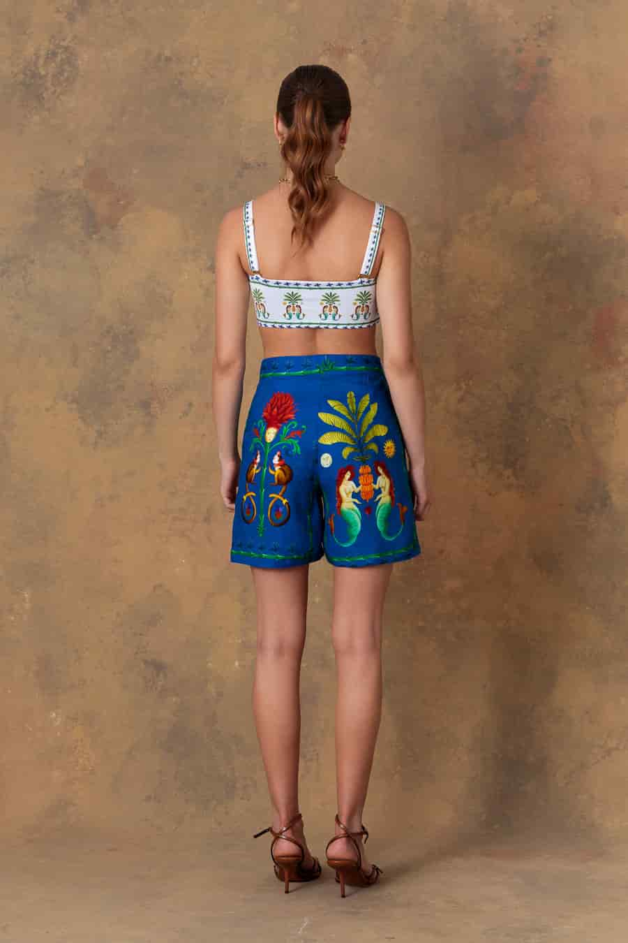 Women's short linen silvan blue - miniatura 11