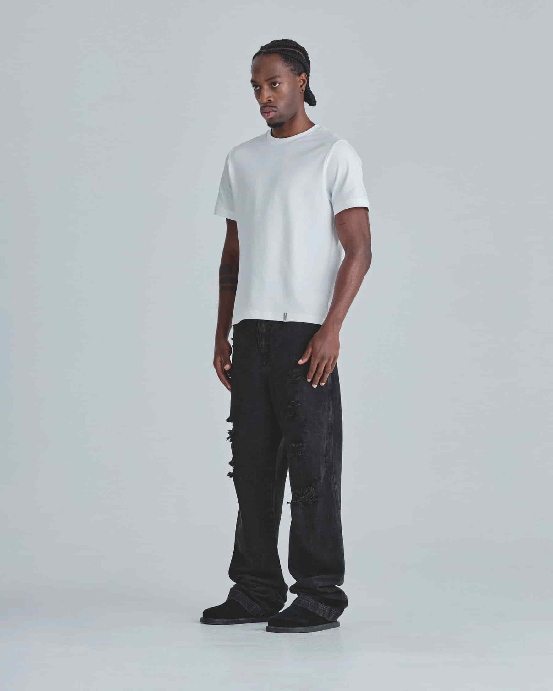 Line Basic Slim Fit Ripped Jeans Washed Black - miniatura 5
