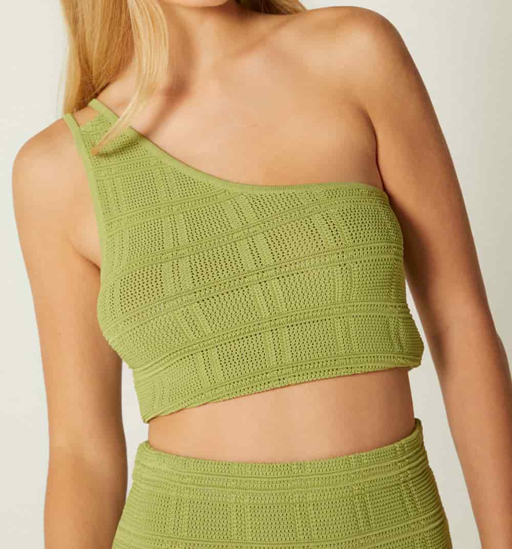 Blusa tejida para mujer un solo hombro - miniatura 3