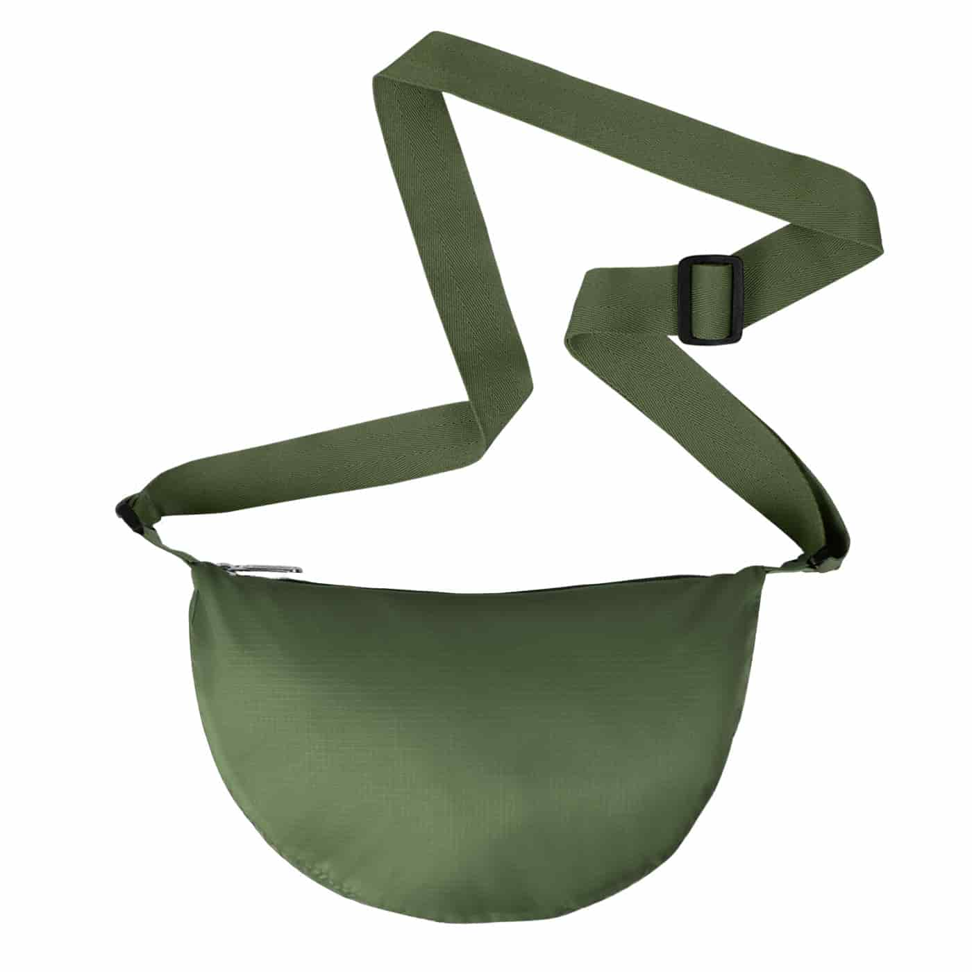 Bolso City Pequeño Manos Libres Plegable Color Verde Militar - miniatura 1