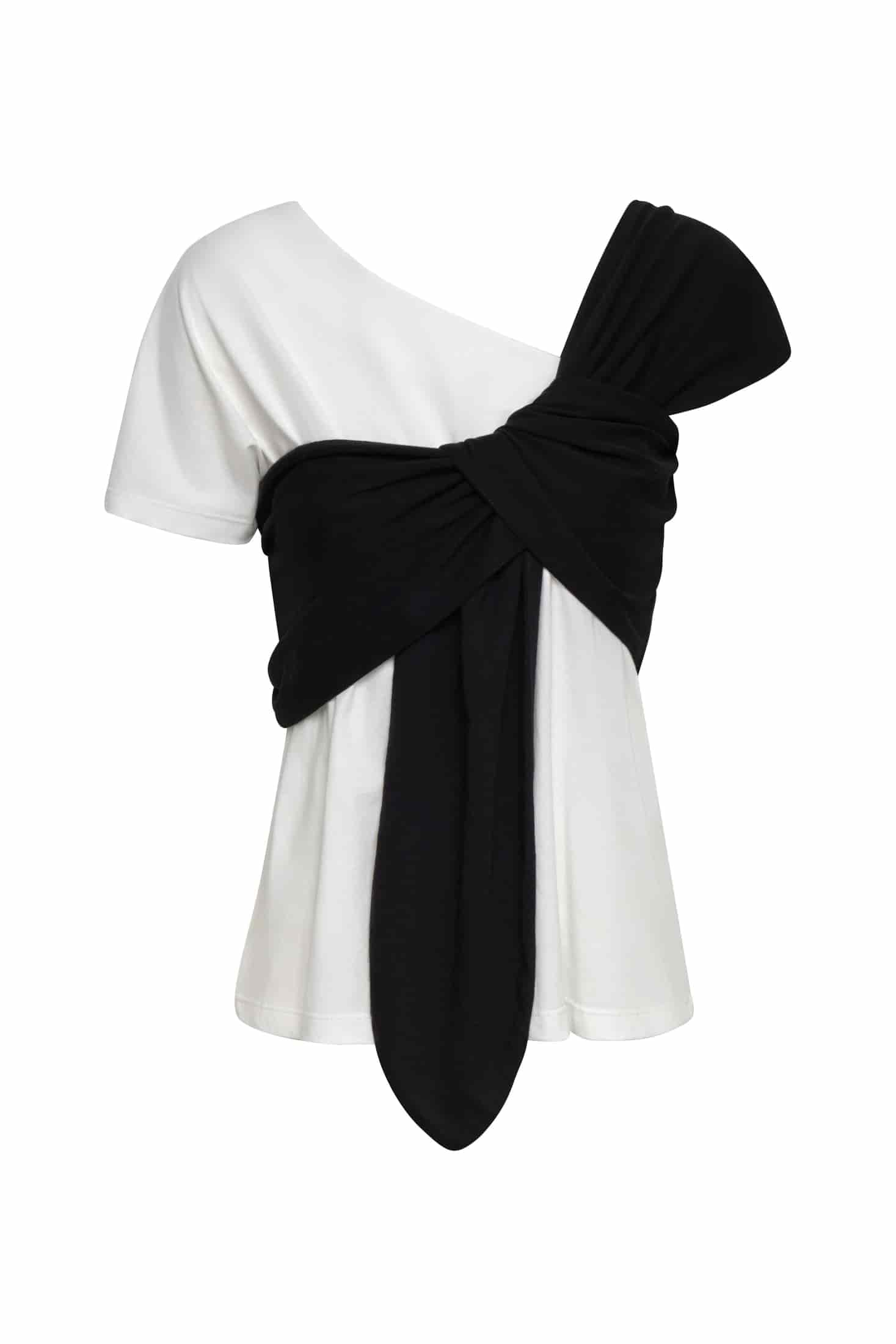 T-SHIRT BOW BLACK AND WHITE - miniatura 1