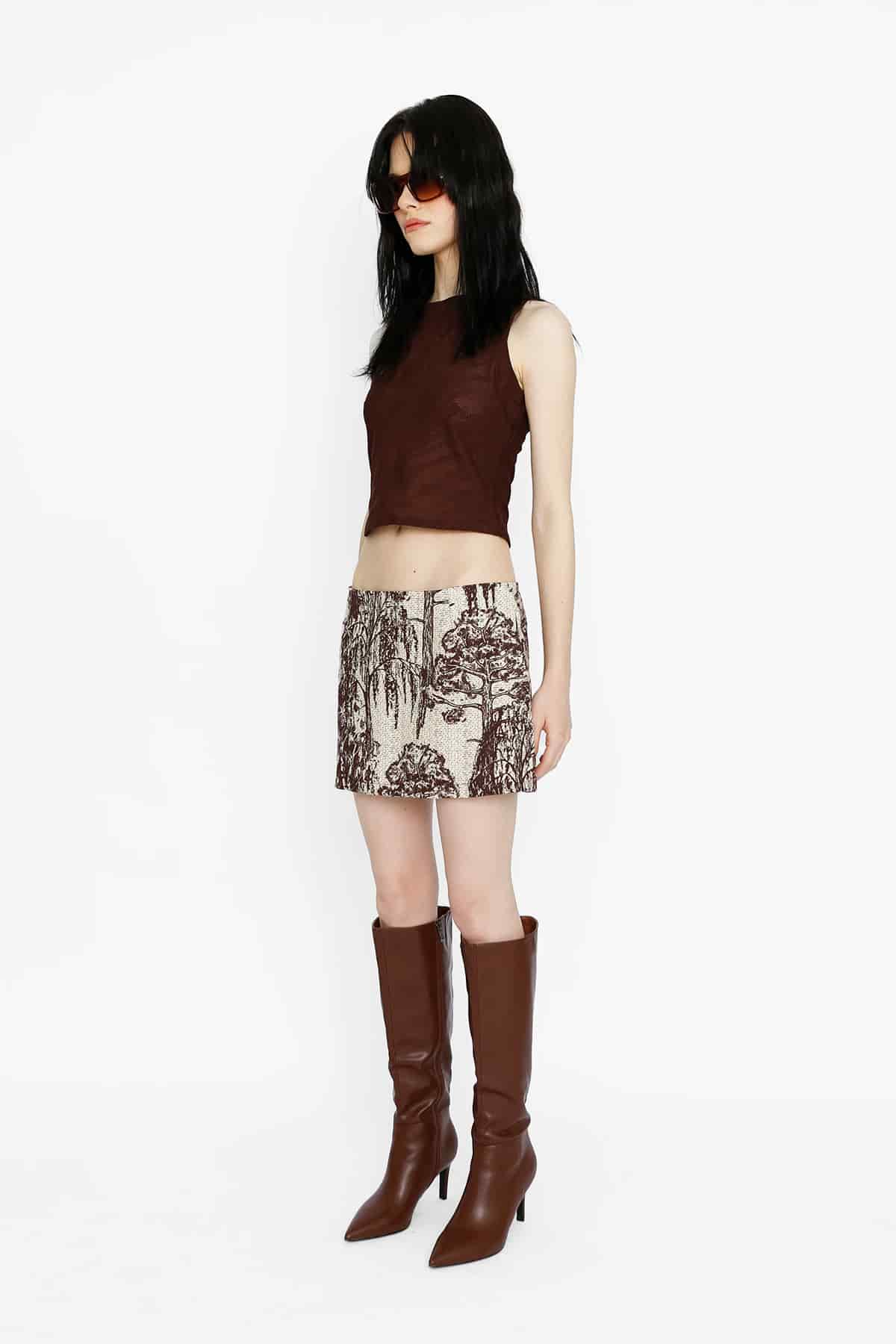 Mini Skirt in Brown Willow - miniatura 2